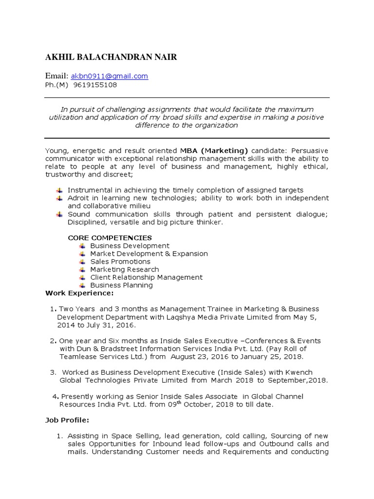 Akhil Resume Latest | PDF | Sales | Internet Of Things