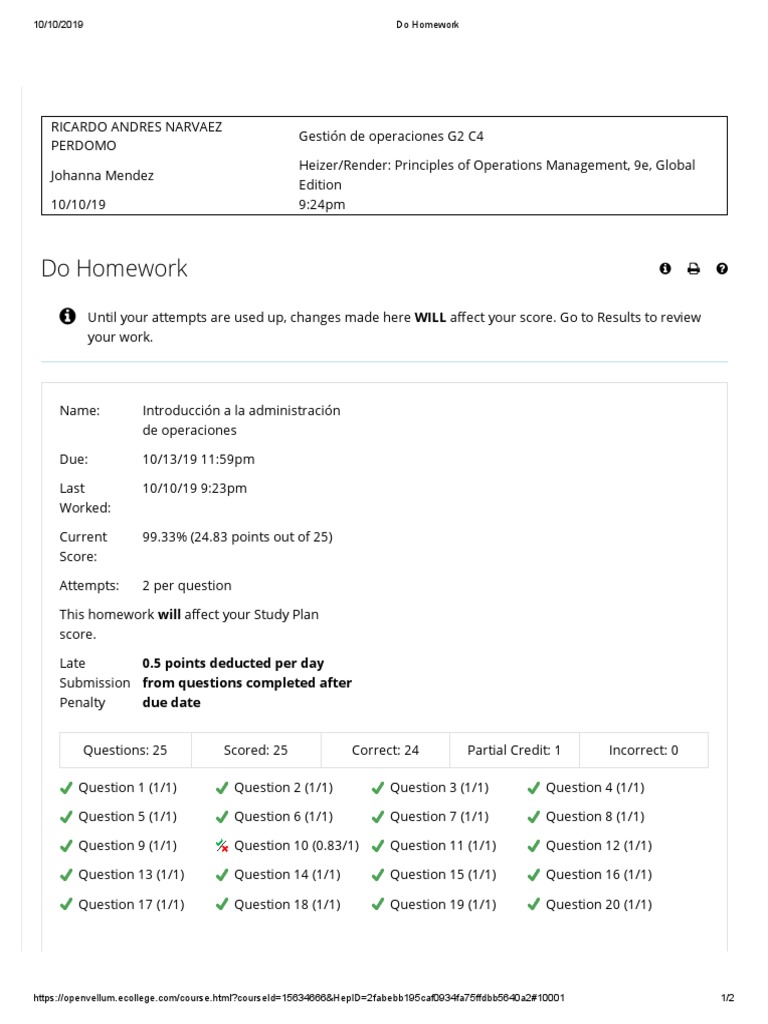 Do Homework 0.5 Points Deducted Per Day From Questions Completed After