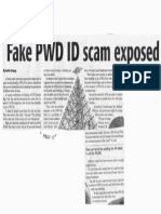 Daily Tribune, Oct. 23, 2019, Fake PWD ID Scam Exposed PDF