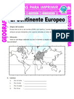 El Continente Europeo para Quinto de Primaria