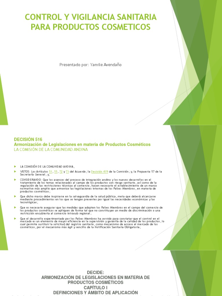 Control Sanitario de Cosméticos en Andina | PDF | Productos cosméticos ...