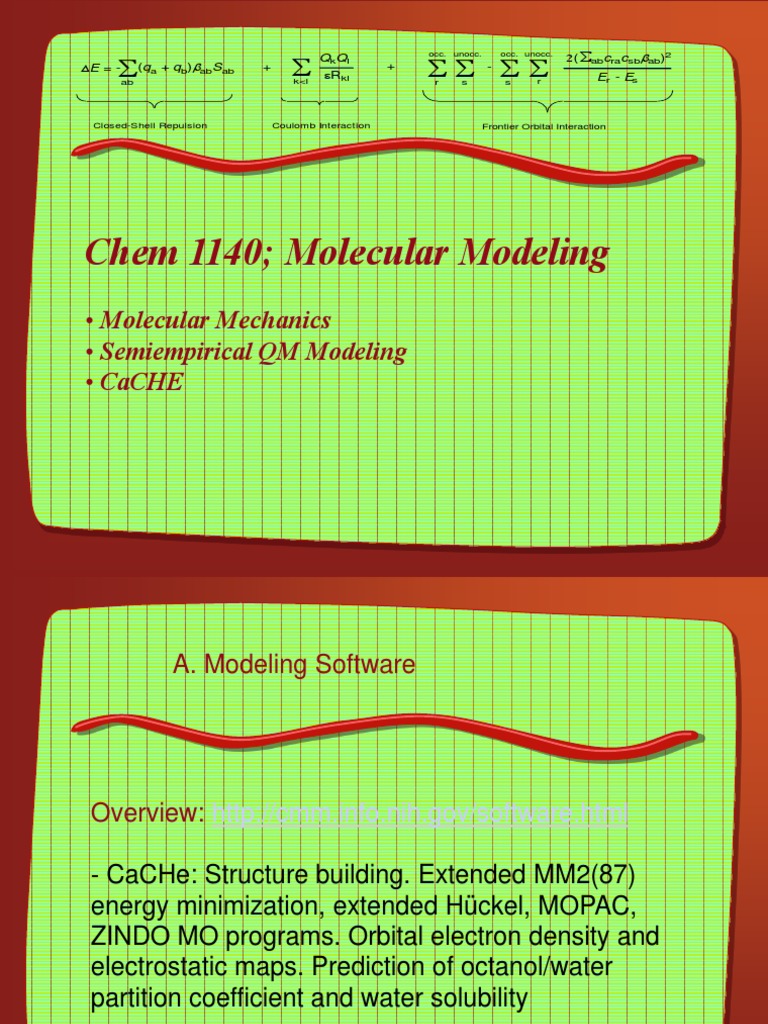 Molecular Modeling Techniques Overview | PDF | Computational Chemistry ...