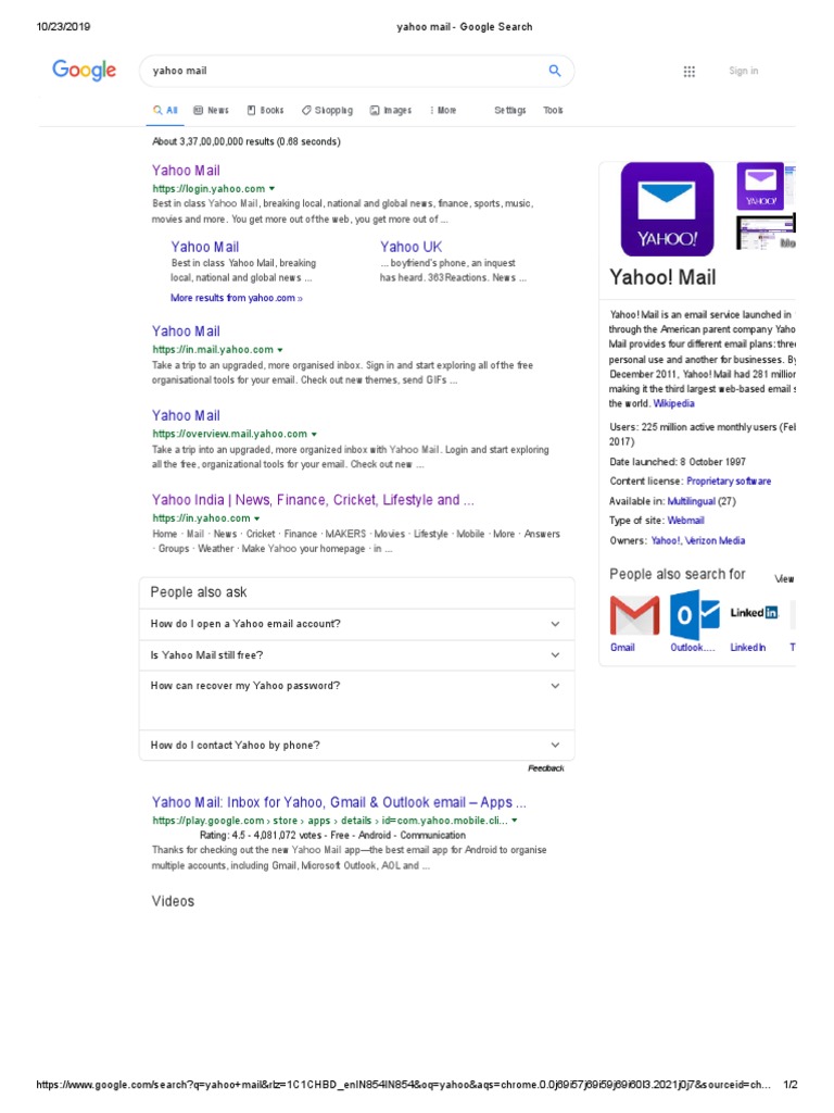 Yahoo Mail Google Search 02 Yahoo Gmail