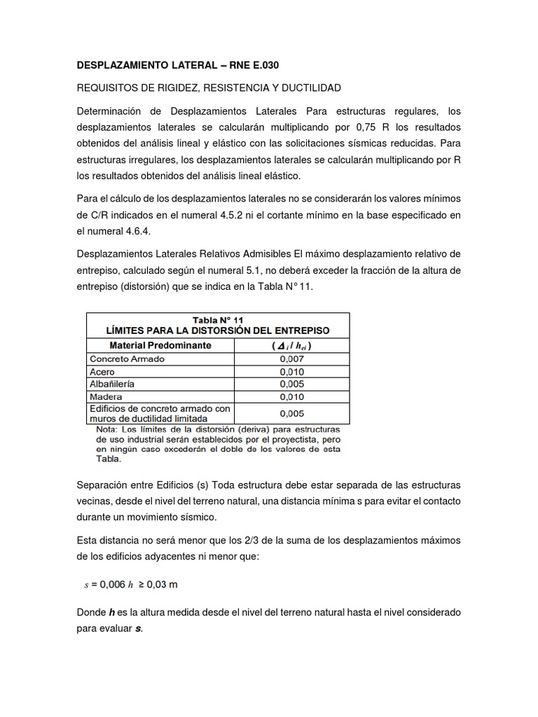 a) Desplazamientos relativos, giros entrepiso y b) movimiento de