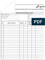 Materials Receiving Report