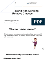 Defining and Non-Defining Relative Clauses 1