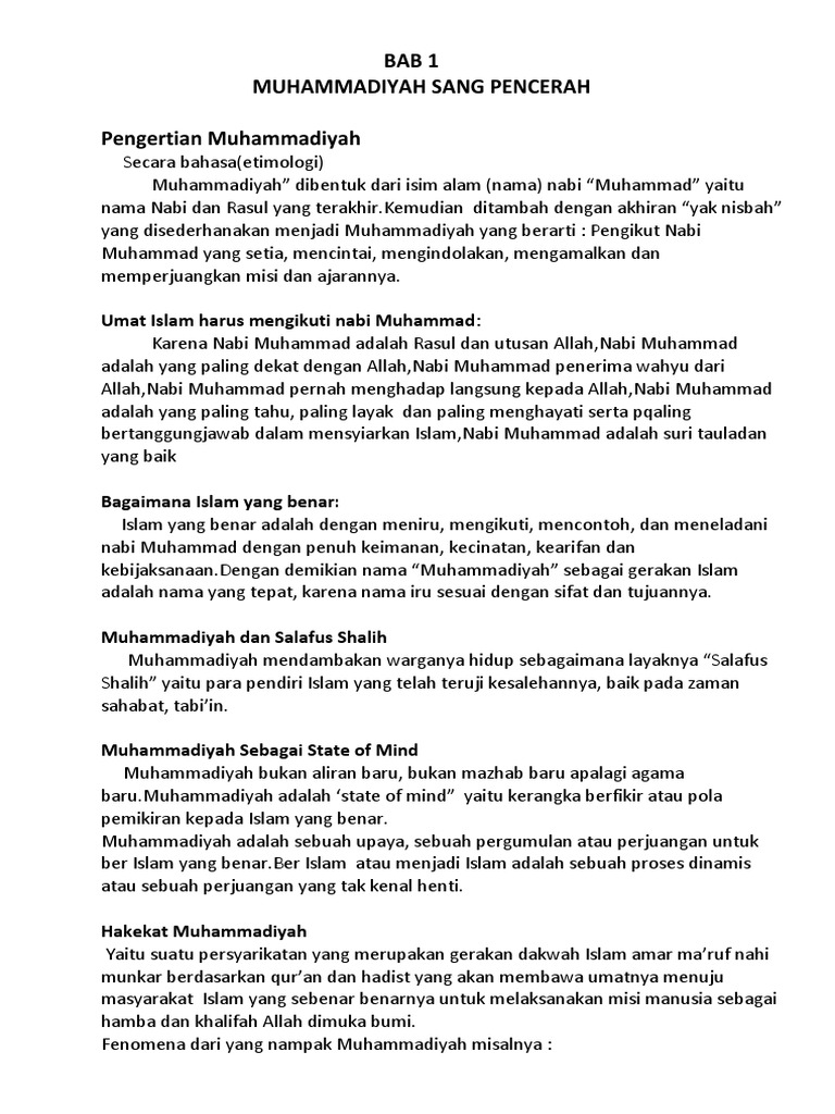 Pengertian Muhammadiyah Pdf