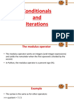 Conditionals and Iterations