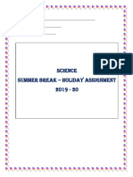 Science Summer Break - Holiday Assignment 2019 - 20