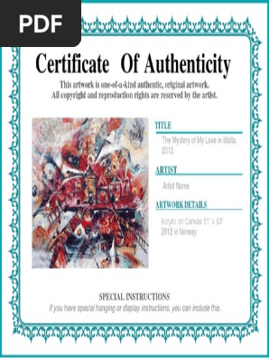 Certificate of Authenticity 12