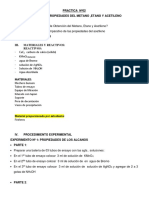 Practica Nº02 Obtención Y Propiedades Del Metano, Etano Y Acetileno I. Objetivo