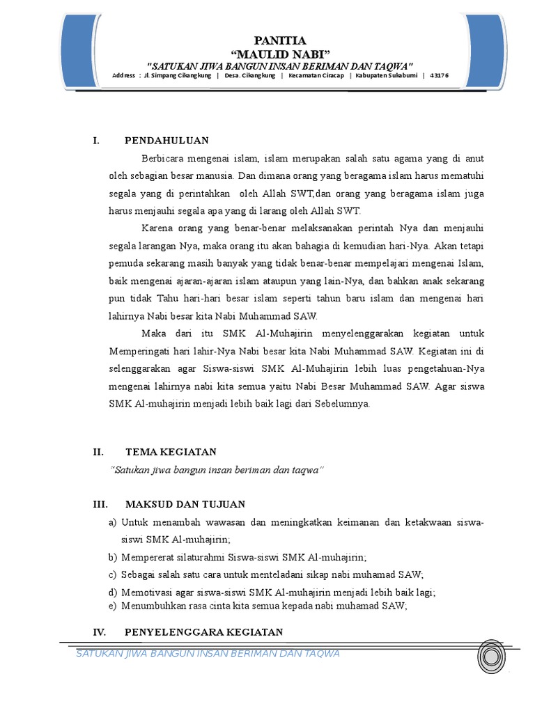 Proposal Maulid Nabi Smk Doc