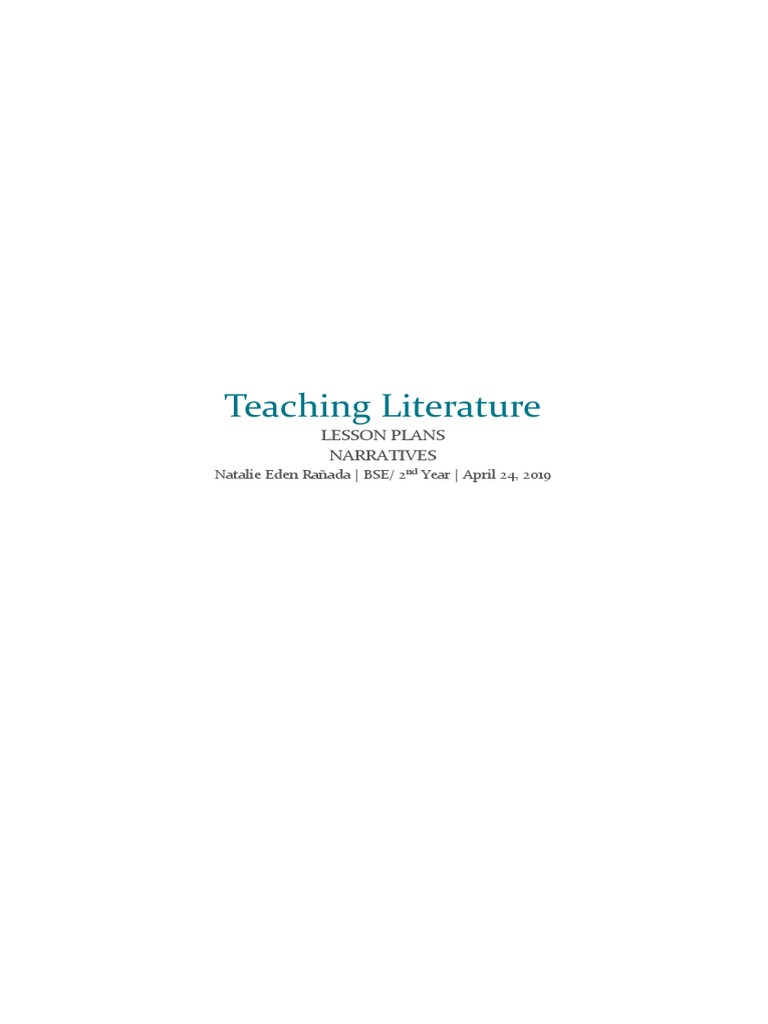Narrative Lesson Plan Pdf Narrative Lesson Plan