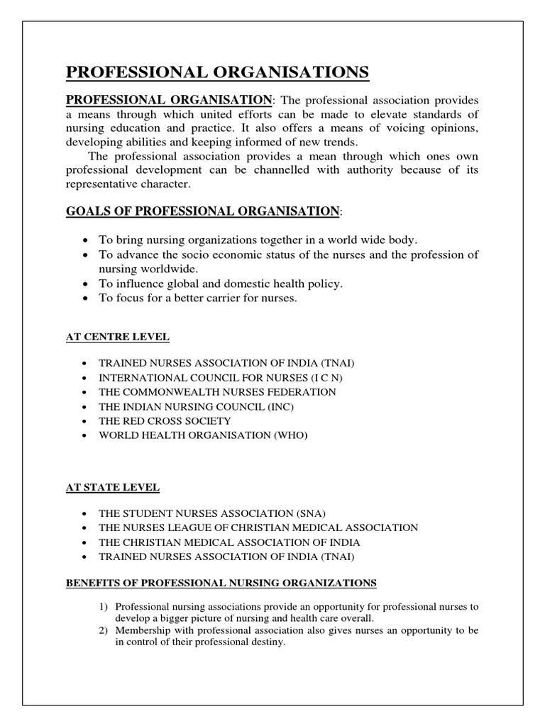 Role of Professional Nursing Associations | PDF | Employment | Nursing