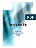 Grover's Algorithm: Raffaele Solcà Assistant: Dr. Alejandro Daleo 17.03.2008