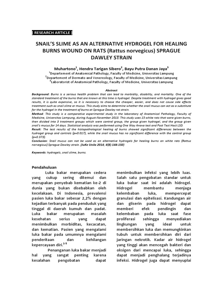 Snail Slime PDF Pathology Medical Specialties