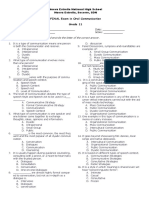 FINAL Exam in Oral Communication Grade 11: I-Directions: Choose and Encircle The Letter of The Correct Answer