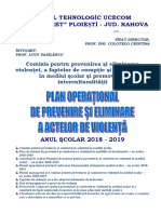 Plan Operational de Prevenire Si Eliminarea A Actelor de Violenta