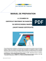 Manuel de Preparation: A L'Examen Du Certificat Restreint de Radiotelephoniste DU Service Mobile Maritime (Short