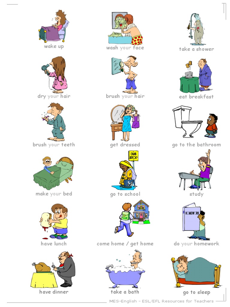 Take A Shower Wake Up Wash Face Go To Sleep Have Dinner Take A Bath PDF