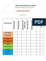 Imma-Con School of Davao: Criteria For Judging