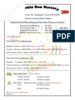 Fees Structure For Academic Year 2019-2020 30% Discount