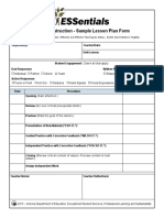Explicit Instruction - Sample Lesson Plan Form