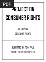 Consumer Rights Project Class 10 | PDF | Consumer Protection | Justice