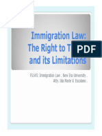 Immigration Law: The Right to Travel and its Limitations