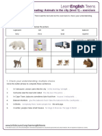 Animals in The City Level 1 - Exercises 1 PDF