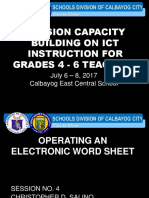 Division Capacity Building On Ict Instruction For Grades 4 - 6 Teachers