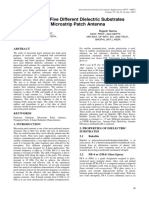 Analysis of Five Different Dielectric Substrates On Microstrip Patch Antenna