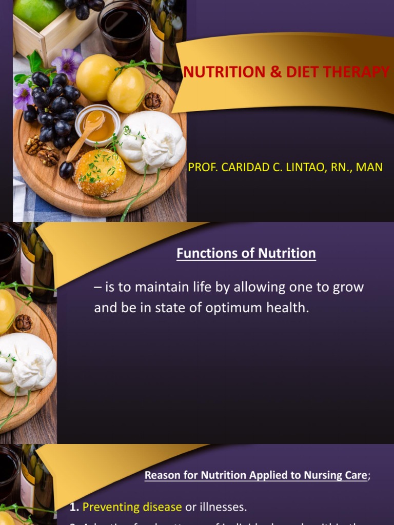 Nutrition and Diet Therapy Overview | PDF | Food Energy | Calorie