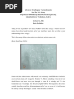 Advanced Metallurgical Thermodynamics Prof. Dr. B. S. Murty Department of Metallurgical and Materials Engineering Indian Institute of Technology, Madras