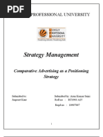 Comparative Advertising as a Positioning Strategy