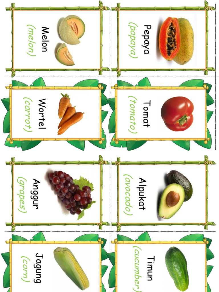 Flashcards for English Fruit Vocabulary | PDF