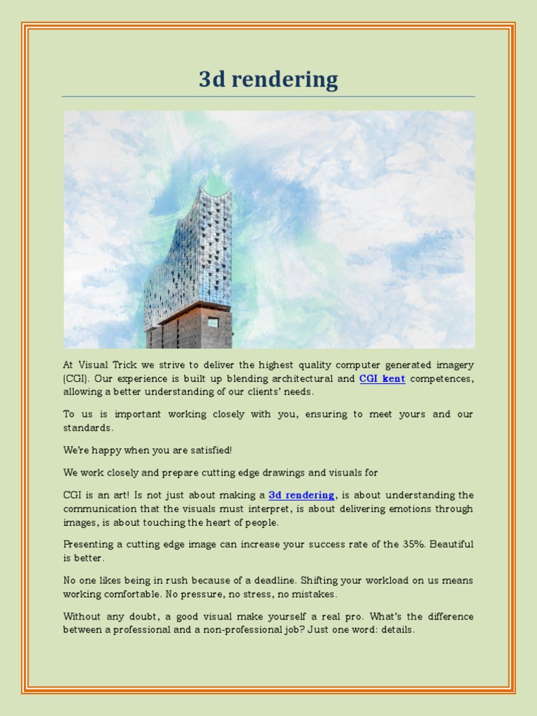 3d Rendering | PDF | Career & Growth | Business