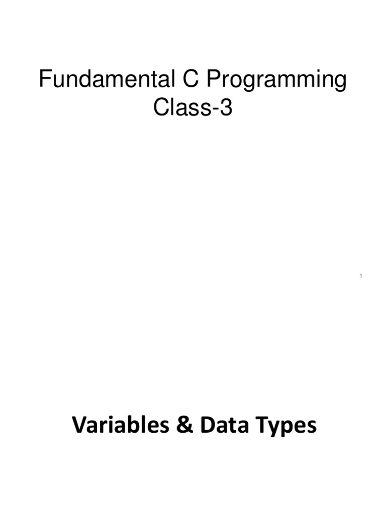 Variable and Data Types | PDF | C (Programming Language) | Variable ...