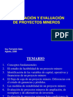 Formulación y Evaluación de Proyectos Mineros