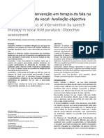 A Eficácia Da Intervenção Da Terapia Da Fala Na Paralisia Da Prega Vocal