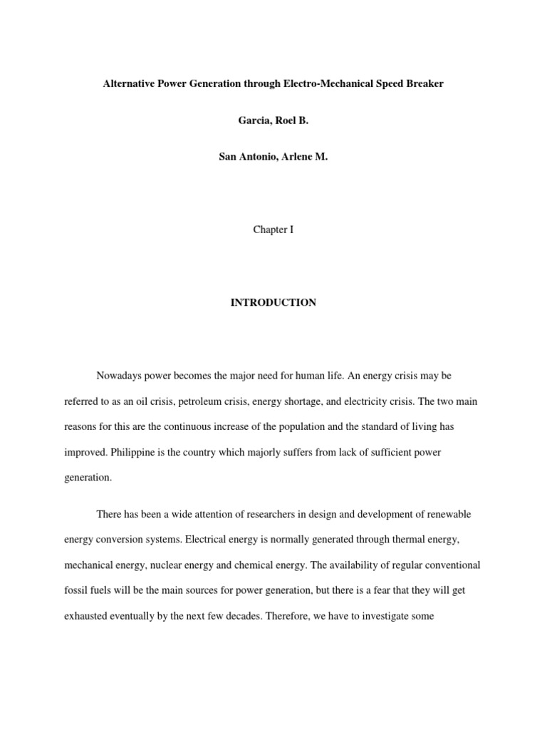 Converting Wasted Kinetic Energy from Speed Bump Deflection into ...