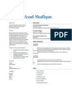 Asad Shafique CV