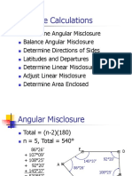 Traverse Calculations