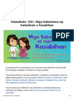 Salawikain 150 Mga Halimbawa NG Salawikain o Kasabihan PDF