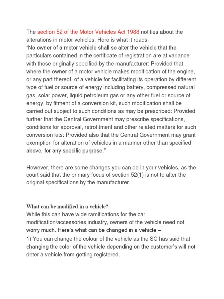 Rto Rules | PDF | Vehicles | Engines