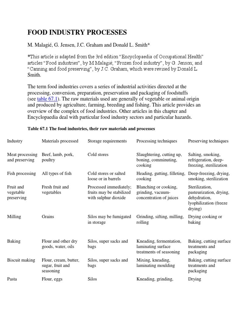 Overview of Food Industry Processes | PDF | Food Preservation | Canning