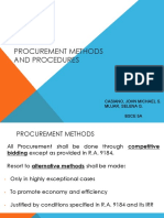 Procurement Methods and Procedures: Casiano, John Michael S. Mujar, Selena G. Bsce 5A