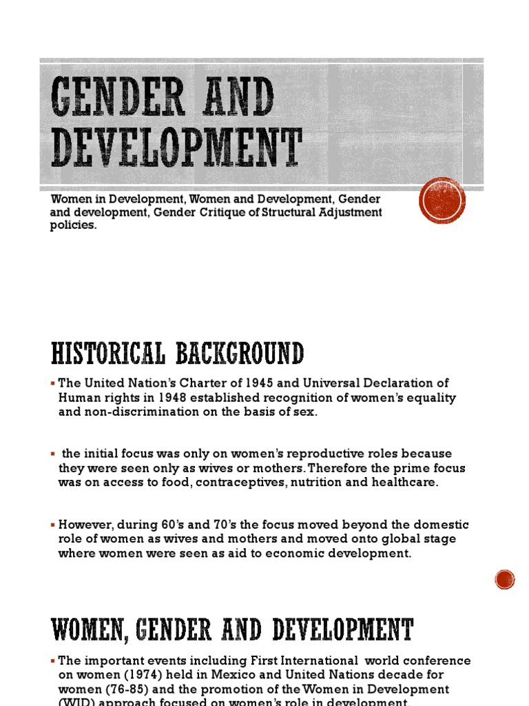 Women in Development Approaches | PDF | Gender And Development | Gender