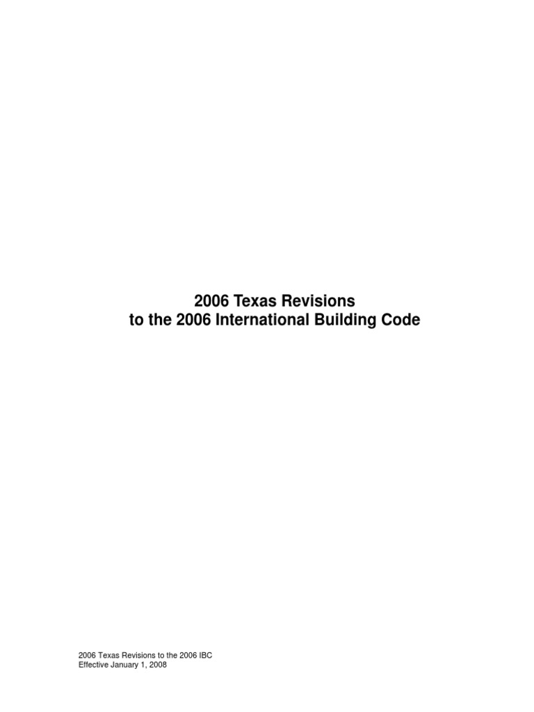 2006 Texas Revisions To The 2006 International Building Code PDF