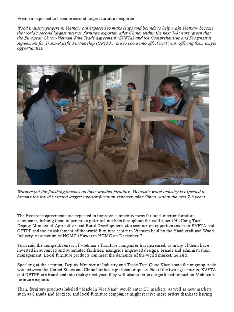 Viet Furniture Report Economies Business